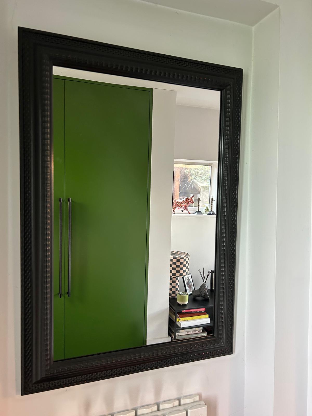 Mirror with Dutch Ripple ebonized frame